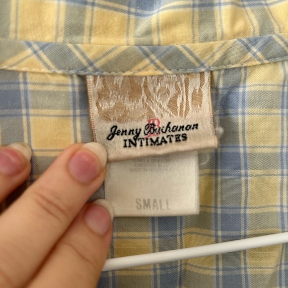 Small Boyfriend Sleep Dress Plaid Jenny Buchanan Intimates Breathable Pajamas - Picture 3 of 4